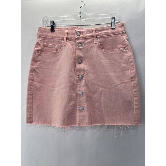 Old Navy Dresses & Skirts - Old Navy Pink Button Fly Denim Skirt Cutoff Size 8